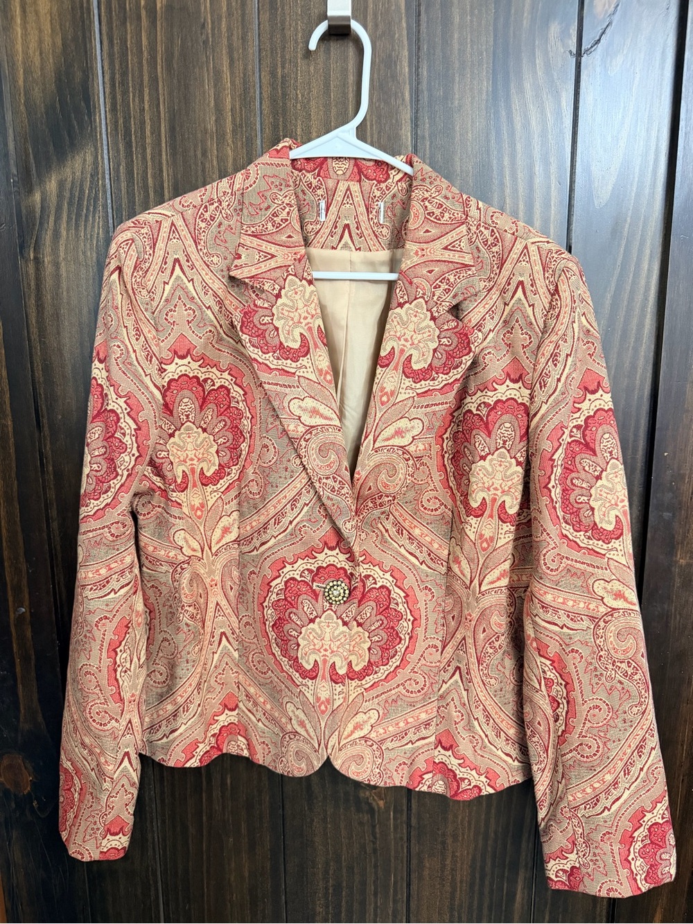Judith Hart Collection Brocade Tapestry Blazer with Antique Button-Size:Large - Picture 3 of 7